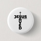 Jesus Gerettet - Christlich Button (Vorderseite)