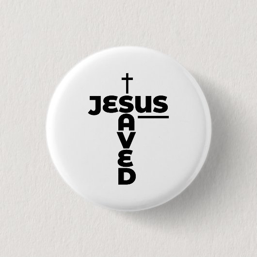 Jesus Gerettet - Christlich Button (Vorderseite)