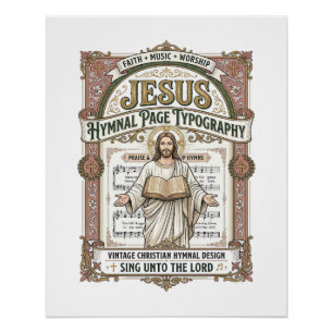 Jesus-Gesangbuch-Seitentypografie Jesus-Gesangbuch Poster