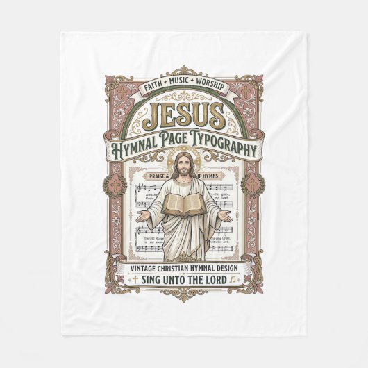 Jesus-Gesangbuch-Seitentypos Jesus-Gesangbuch-Seit Fleecedecke (Vorderseite)