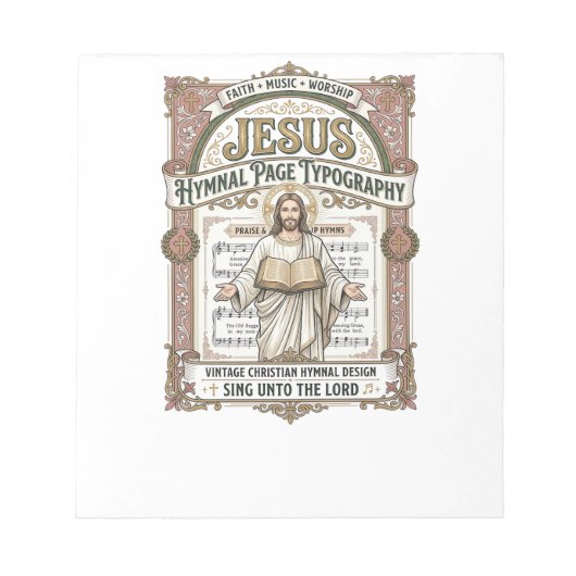 Jesus-Gesangbuch-Seitentypos Jesus-Gesangbuch-Seit Notizblock (Vorderseite)