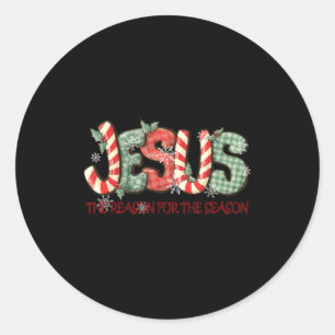 Jesus Geschenk Grund Für Die Saison Glaube Weihnac Runder Aufkleber
