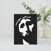 Jesus Gesicht in Weiß deinen Hintergrund Postkarte (Stehend Vorderseite)