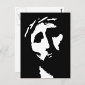 Jesus Gesicht in Weiß deinen Hintergrund Postkarte (Vorne/Hinten)