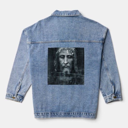 Jesus-Gesicht-Jeansjacke Jeansjacke (Rückseite)