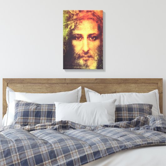 Jesus-Gesicht-Leinwand Leinwanddruck (Insitu (Schlafzimmer))