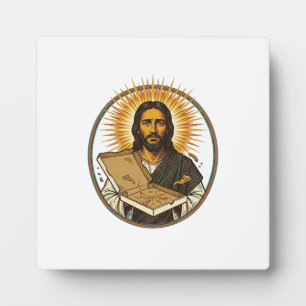 Jesus getäuscht durch leere Pizzaschachtel Party F Fotoplatte