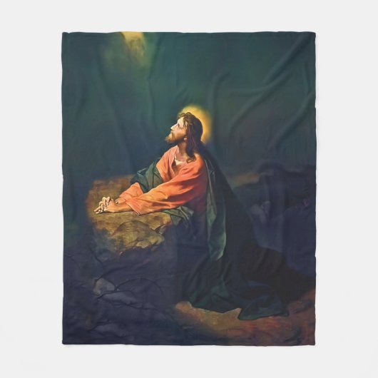Jesus Gethsemane Agony Garden Mount Olives Hofman Fleecedecke (Vorderseite)