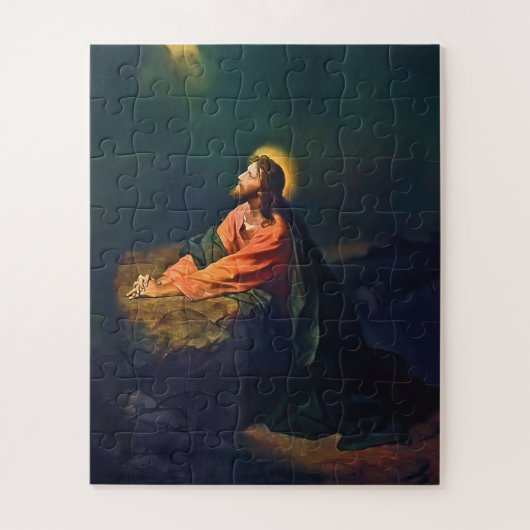 Jesus Gethsemane Agony Garden Mount Olives Hofman Puzzle (Vertikal)