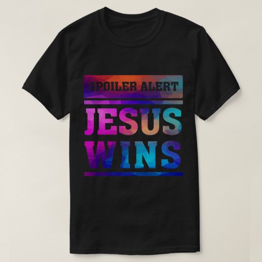 Jesus gewinnt Christlichen Glaube Sprichwort Offen T-Shirt (Design vorne)