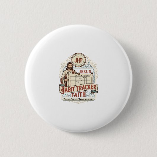 Jesus Gewohnheits-Tracker Glaube Jesus Gewohnheits Button (Vorderseite)
