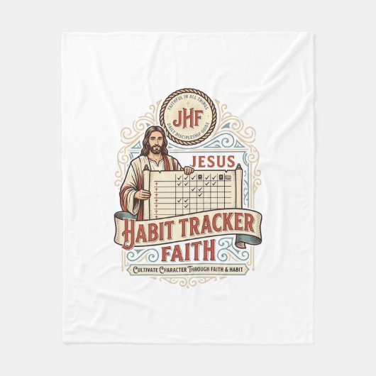 Jesus Gewohnheits-Tracker Glaube Jesus Gewohnheits Fleecedecke (Vorderseite)