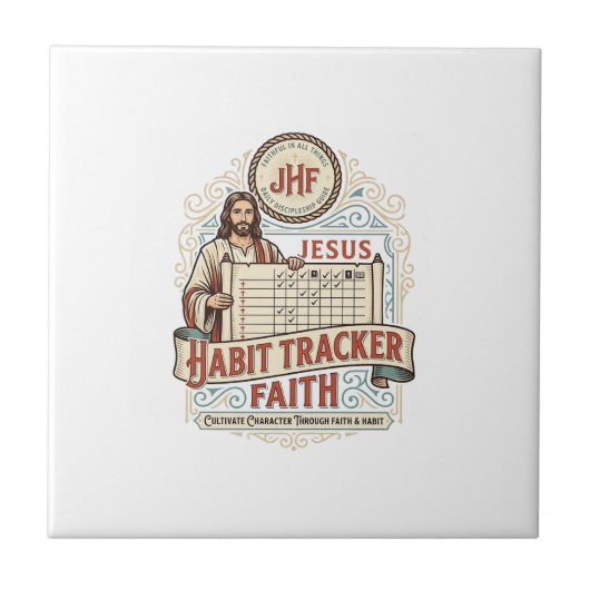 Jesus Gewohnheits-Tracker Glaube Jesus Gewohnheits Fliese (Vorderseite)