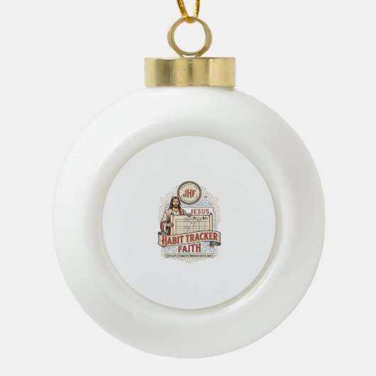 Jesus Gewohnheits-Tracker Glaube Jesus Gewohnheits Keramik Kugel-Ornament (Vorderseite)