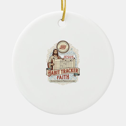 Jesus Gewohnheits-Tracker Glaube Jesus Gewohnheits Keramik Ornament (Vorne)
