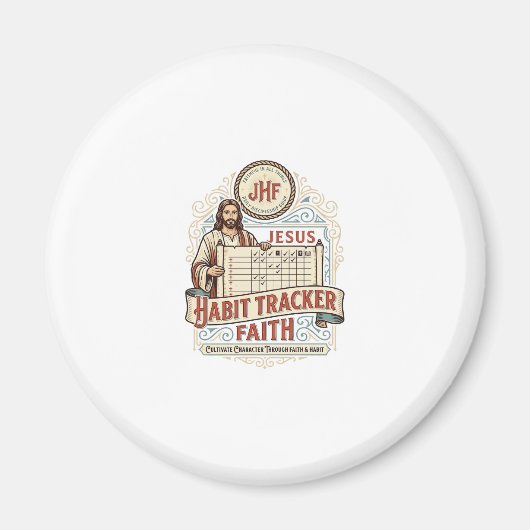 Jesus Gewohnheits-Tracker Glaube Jesus Gewohnheits Magnet (Vorne)