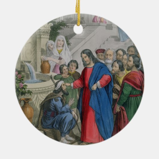 Jesus gibt Anblick zu einem geborenen blinden, von Keramikornament (Hinten)