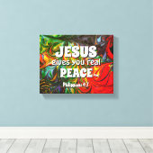 JESUS GIBT IHNEN Abstrakten FRIEDEN Leinwanddruck (Insitu (Holzboden))