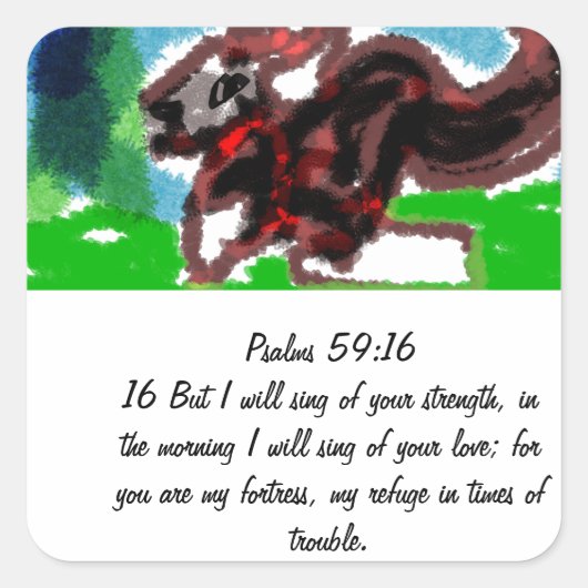 Jesus gibt Liebe und Kraft, Quadratischer Aufkleber (Vorderseite)