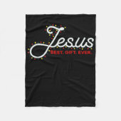 Jesus Gift Ever Christmas Light Xmas Gift T Shirt Fleecedecke (Vorderseite)