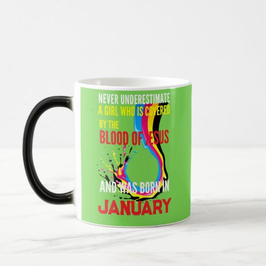 Jesus Girl Geburtstag nie unterschätzen Verwandlungstasse (Links)