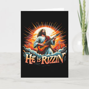 Jesus Gitarrist Er Ist Rizzin Frohen Ostertag Funn Karte