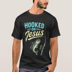Jesus Glaube Fisch Angeln Vintage-Design T-Shirt