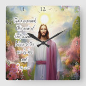 Jesus: Glaube, Gottes Sohn Quadratische Wanduhr (Vorderseite)