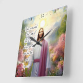Jesus: Glaube, Gottes Sohn Quadratische Wanduhr (Winkel)