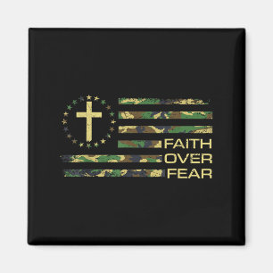Jesus Glaube über Angst Kreuz Camo Amerikanische F Magnet
