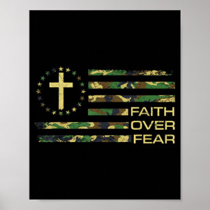 Jesus Glaube über Furcht Kreuz Camo Amerikanische Poster
