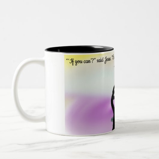 Jesus Glaube Zweifarbige Tasse (Links)