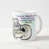 Jesus glauben Jumbo-Tasse (Vorderseite Rechts)