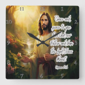 Jesus: Gnade, Frieden, göttlicher Segen Quadratische Wanduhr (Vorderseite)