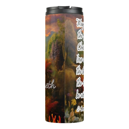 Jesus: Gnade, Liebe, Stipendiengott Thermosbecher (Rückseite)