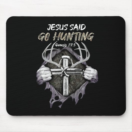 Jesus Go Jagd Genesis 273 Jagd Christlich Mousepad (Vorne)