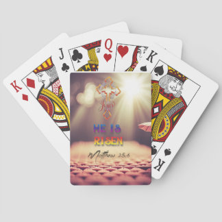 Jesus Golden Cross Er ist Risen Matthew 28:6 Spielkarten