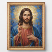 Jesus Goldrahmen-Gemälde Impasto Fotoplatte (Vorderseite)
