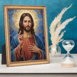 Jesus Goldrahmen-Gemälde Impasto Fotoplatte
