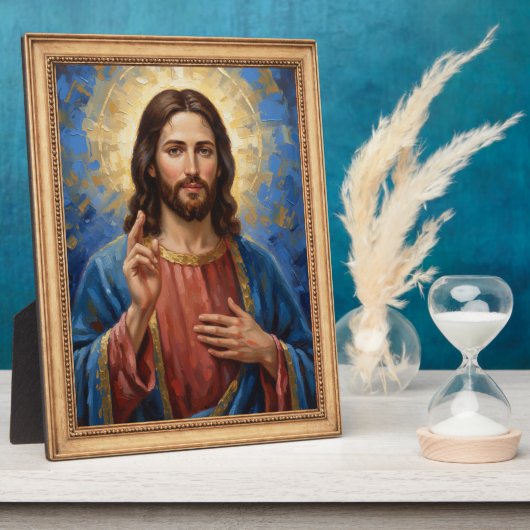 Jesus Goldrahmen-Gemälde Impasto Fotoplatte (Seite)