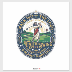 Jesus Golf-Shirt Glaube-basiertes Design_1 Aufkleber