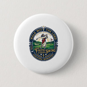 Jesus Golf-Shirt Glaube-basiertes Design_1 Button