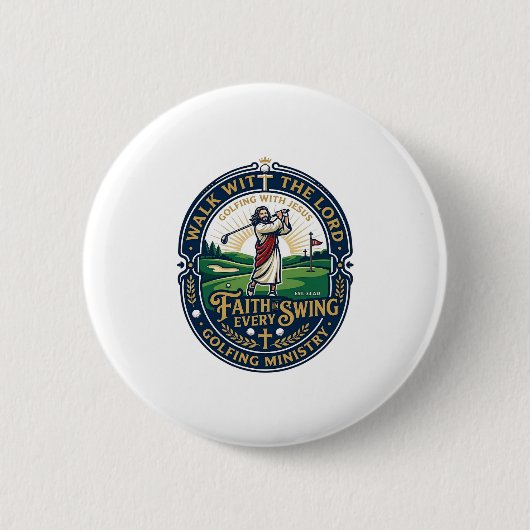Jesus Golf-Shirt Glaube-basiertes Design_1 Button (Vorderseite)