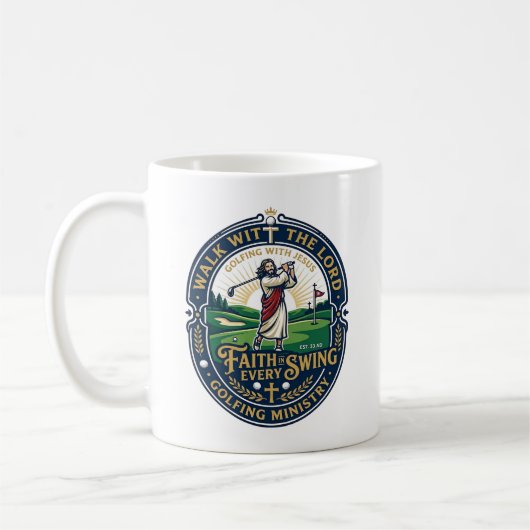 Jesus Golf-Shirt Glaube-basiertes Design_1 Kaffeetasse (Links)