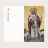 Jesus Good Hirten Religiöse Beerdigung Heilige Kar Visitenkarten (Außenseite Aufgefaltet)