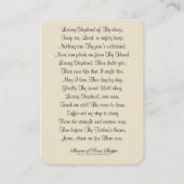 Jesus Good Schäferhund Vintages religiöses Gebet Platzkarte (Rückseite)