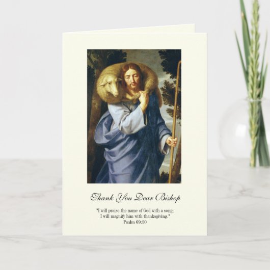 Jesus Good Shepherd Bischof Förderung Karte (Vorderseite)