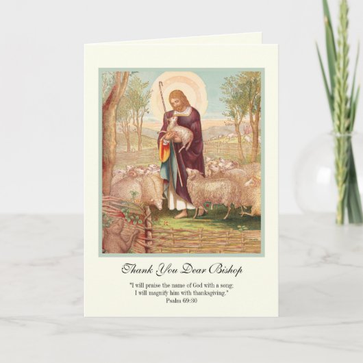 Jesus Good Shepherd Bischof Förderung Karte (Vorderseite)