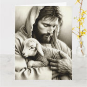 JESUS Good Shepherd hello Greeting Card Karte (Gelbe Blume)