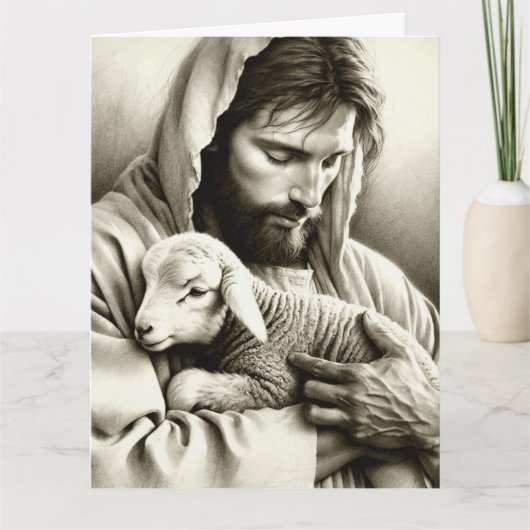 JESUS Good Shepherd hello Greeting Card Karte (Vorderseite)